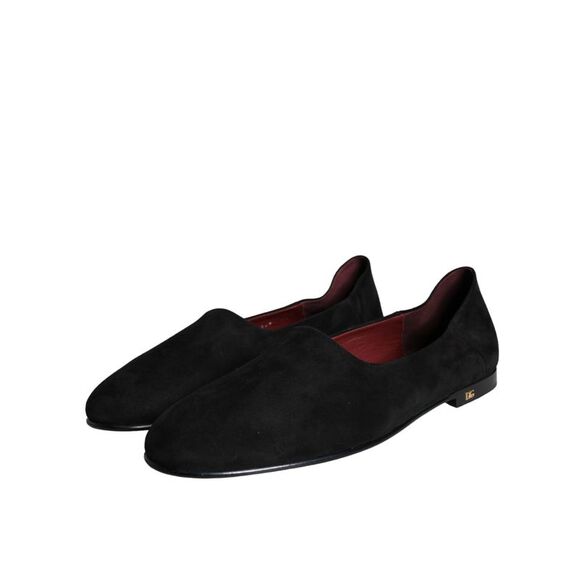 Dolce & Gabbana Black Suede Loafers Formal Slip On Men's Shoes